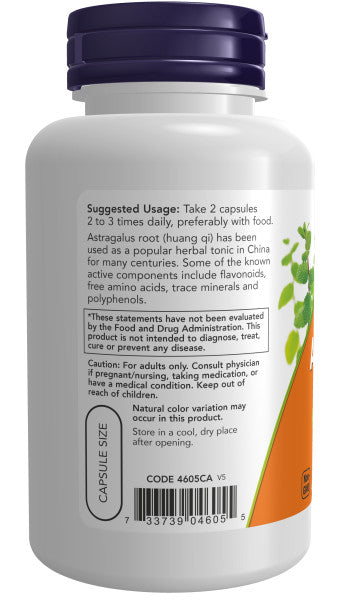 NOW® - Astragalus 500 mg - 100 Veg Capsules | One Life Health