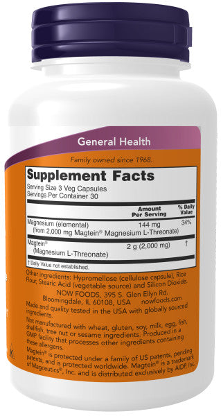 NOW®  - Magtein® - 90 Veg Capsules | One Life Health