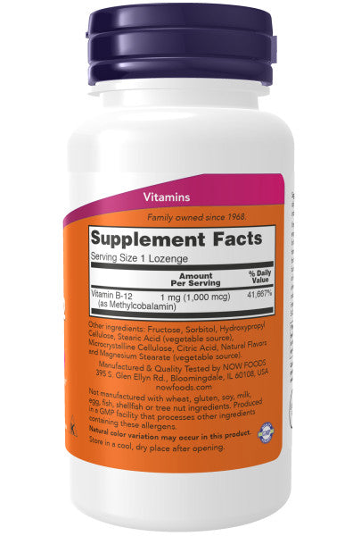 NOW®  - Methyl B-12 1,000 mcg - 100 Lozenges | One Life Health