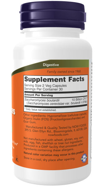 NOW®  - Saccharomyces Boulardii - 60 Veg Capsules | One Life Health
