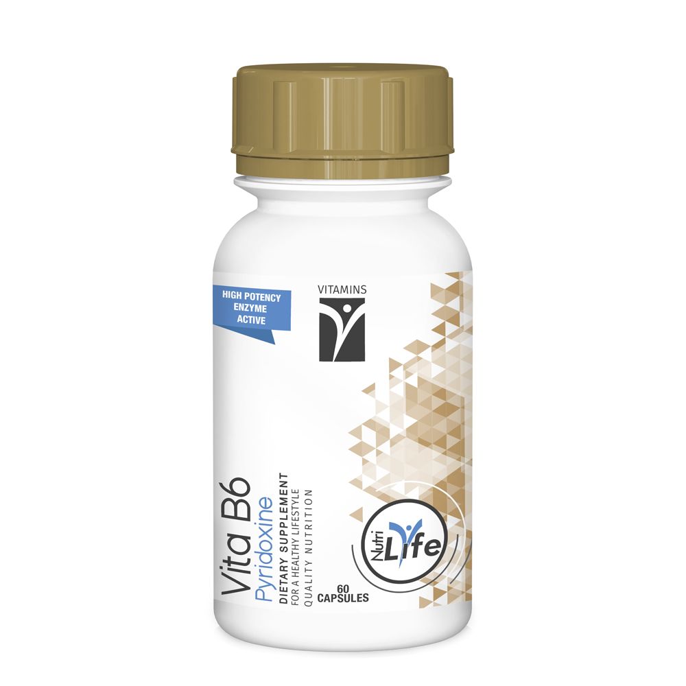 NUTRILIFE - Vitamin B6 Pyridoxine - 60 Capsules | One Life Health