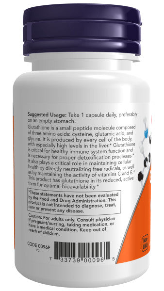NOW®  - Glutathione 250 mg - 60 Veg Capsules | One Life Health