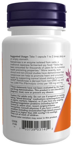 NOW®  - Nattokinase 100 mg - 60 Veg Capsules | One Life Health