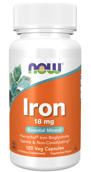 NOW®  - Iron 18 mg - 120 Veg Capsules | One Life Health