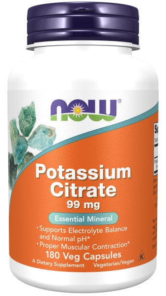 NOW®  - Potassium Citrate 99 mg - 180 Veg Capsules | One Life Health
