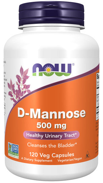 NOW®  - D-Mannose 500 mg - 120 Veg Capsules | One Life Health