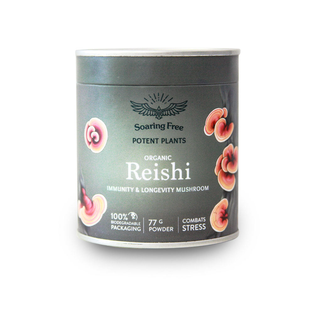 SOARING FREE SUPERFOODS - Reishi Medicinal Mushroom Powder, Organic 77g | One Life Health