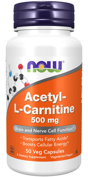 NOW®  - Acetyl-L-Carnitine 500 mg - 50 Veg Capsules | One Life Health