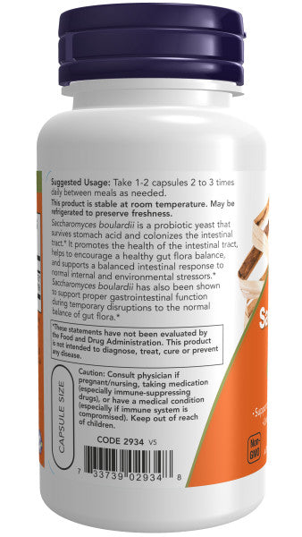 NOW®  - Saccharomyces Boulardii - 60 Veg Capsules | One Life Health