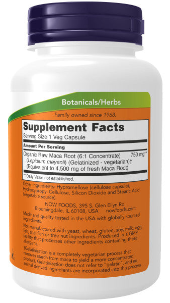 NOW®  - Maca 750 mg Raw - 90 Veg Capsules | One Life Health