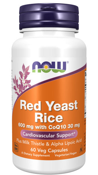 NOW®  - Red Yeast Rice 600 mg With CoQ10 30 mg - 60 Veg Capsules | One Life Health