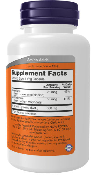 NOW®  - Nac 600 mg - 100 Veg Capsules | One Life Health