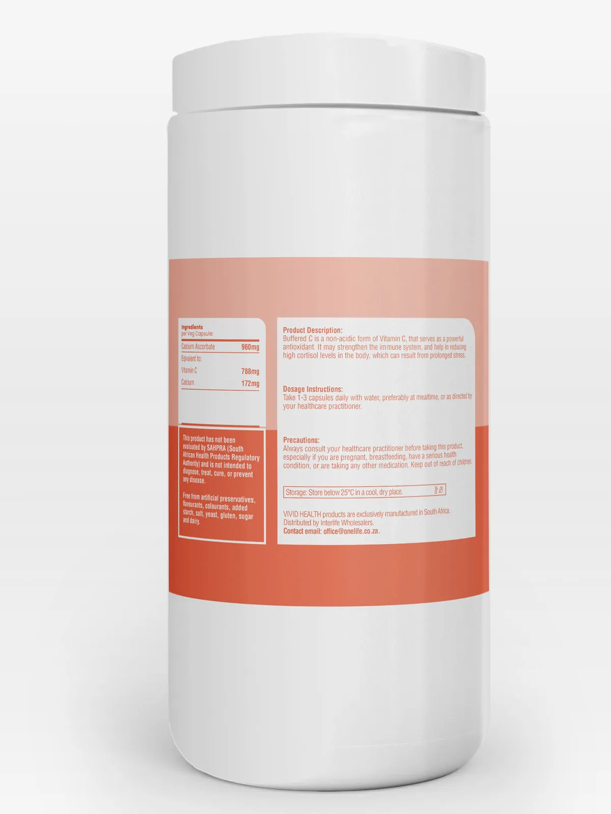 Buffered C — the real label, every milligram listed